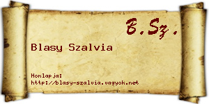Blasy Szalvia névjegykártya